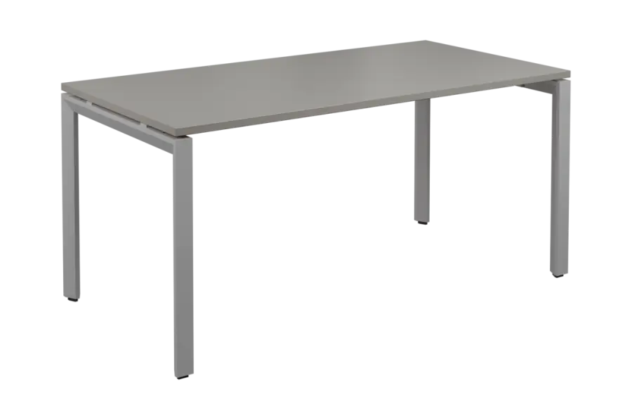 SEK-U - 16 stůl kancelářský, kovová podnož stříbrná, deska 25 mm, široký 1600 mm, šedá